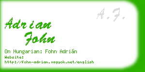 adrian fohn business card
